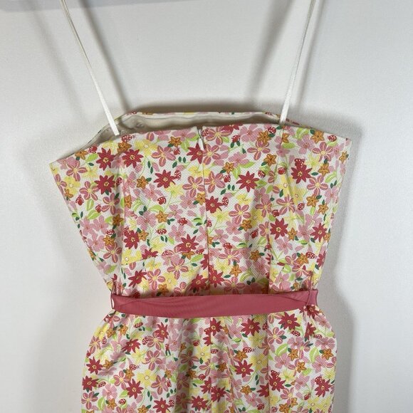 Vtg Lilly Pulitzer Pink Waist Ribbon Tie Floral Lace Strapless Dress‎ EUC Size 4 - Picture 9 of 10